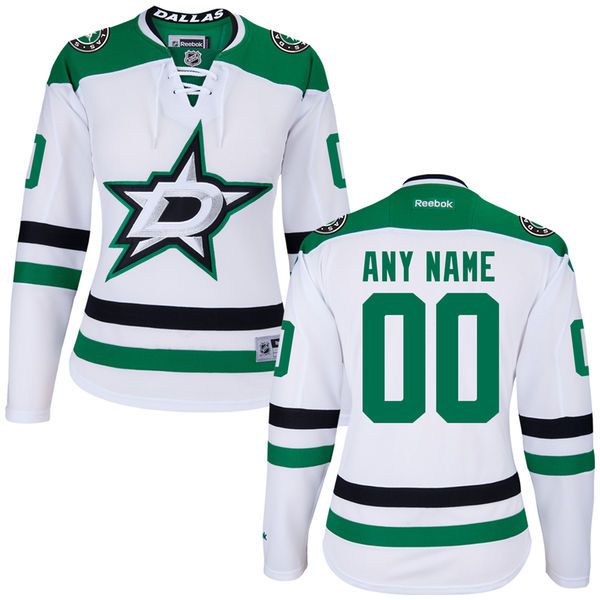 Women Dallas Stars Reebok White Custom Premier NHL Jersey